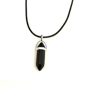⭐️ 5 for $25 Hexagonal Crystal Pendant Necklace Black Braided Cord